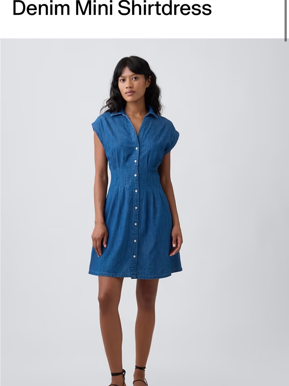 GAP Blue Denim Button-Front Mini Shirtdress, PM